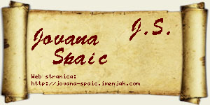 Jovana Spaić vizit kartica